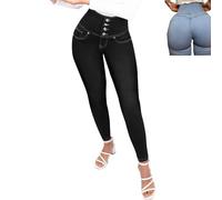 behound Curve Jeans Butt Lift Slim,Women's Butt Lifting Jeans Trendy Stretch Plus Size,High Waisted Tummy Control Shaping Jeans (S,Black)