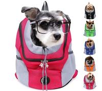 behound Dog Carrier Backpack, Summer Dog Backpack,Breathable Dog Backpack Carrier for Small Medium Dogs Cats 0-26 Lbs,Travel Dog Packs for Hiking Walking Biking Camping (L(7-12kg),Pink)