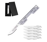 behound EDC Pocket Utility Knife with 10 Pcs of No. 24 Replaceable Blades (Sliver)