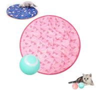 behound Gertar Cat Toy,Guitar Cat Toy,2 in 1 Simulated Interactive Hunting Gertar Cat Toy, Interactive Cat Ball,Cat Hunting Toys for Indoor Cats,Moving Cat Toys (L,Pink)