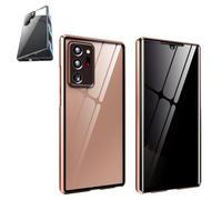 behound Magnetic Tempered Glass Double-Sided Phone Case For Samsung, Privacy DoubIe-Sided Magnetic Tempered GIass Phone Case, Anti Peeping Screen 360 Full Body Case Metal Bumper (S21Ultra,Bronze)
