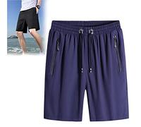 behound Men's Plus Size Ice Silk Stretch Shorts, 2023 Male Quick Dry Lightweight Gym Ice Silk Shorts (3XL,Blue)