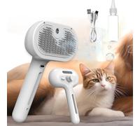 behound Misty Brush for Dogs, Misty Pet Hair Brush for Dogs Cats, 3 In 1 Steam Water Brush with Water Tank and Release Button, Misty Steam Brush for Shedding Matted Hair (White)