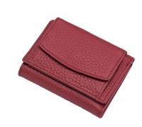 behound New Genuine Leather RFID Blocking Card Holder Organizer Pocket Mini Wallet,Preliminaryt-Premium Leather Wallet for Men,Anti-Credit Card Fraud Folding Mini Wallet organizer (Wine Red)