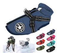 behound Pawbibi Sport - Waterproof Winter Jacket with Built-in Harness, Pawbibi Dog Warm Jacket with Harness, Fashion Sports Dog Coats for Small and Large Dogs Winter Waterproof (L,Blue)