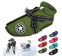 behound Pawbibi Sport - Waterproof Winter Jacket with Built-in Harness, Pawbibi Dog Warm Jacket with Harness, Fashion Sports Dog Coats for Small and Large Dogs Winter Waterproof (L,Green)