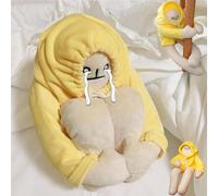 behound Stuffy Banana Man Plush Toy, Existential Crisis Bob Toy with Magnet, Funny Changeable Banana Man Plushies for Adults, Plush Decompression Doll Gifts for Birthday Christmas (Yellow,14.17in)