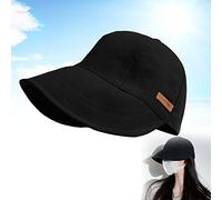 behound UV Protection Big Hats For Women, Sun Visor Hat For Women Everyday UV Protection, 2023 Sunscreen Anti-Ultraviolet Foldable Fisherman's Hat Cooling Hat (Thick,Black)