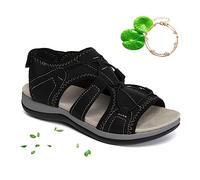 behound Women's Support & Soft Adjustable Sandals, Ladies Summer Arch Support Sandals Comfy Orthotic Sandals for Walking (EU38,Black)