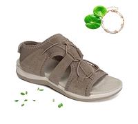 behound Women's Support & Soft Adjustable Sandals, Ladies Summer Arch Support Sandals Comfy Orthotic Sandals for Walking (EU38,Khaki)