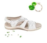 behound Women's Support & Soft Adjustable Sandals, Ladies Summer Arch Support Sandals Comfy Orthotic Sandals for Walking (EU41,White)
