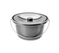 Behrend - Cubo de inodoro con tapa de plástico, color gris