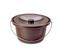 Behrend - Cubo de inodoro con tapa (plástico), color marrón