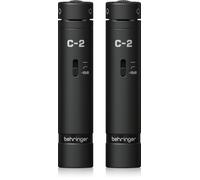 Behringer Micrófonos de Condensador de diafragma pequeño a Juego C-2 Edición Oscura, cardioide, 20 Hz-20 kHz, grabación estéreo con Soportes de amortiguación y Estuche