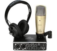 Behringer U-PHORIA STUDIO PRO Paquete de grabación completo con interfaz de audio USB de alta definición, micrófono de condensador, auriculares de estudio y más