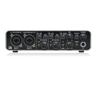 Behringer U-PHORIA UMC204HD Audiophile 2x4, interfaz de audio/MIDI USB de 24 bits/192 kHz con preamplificadores de micrófono Midas