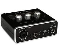 Behringer UM2 - Interfaz de audio USB 2x2 Audiophile con preamplificador de micrófono Xenyx, Color negro
