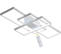 BEHWU Plafón LED Rectangular, Blanco, Negro, 90Cm (70W),110Cm(85W),140Cm(105W), Plafón LED, Aluminio + Gel De Sílice Apto For Dormitorio, Comedor, Cocina, Salón