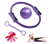 Beibeijia Kit Pilates en casa, Juego de Anillos de Pilates, Kit Esencial de Pilates, Aro Pilates, Mini Bola, Bandas de Resistencia y Extractor Figura 8, para Ejercicios de Pilates, Yoga,Gimnasia