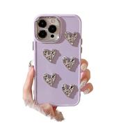 BEIBEINOYA Electroplated Love Phone Case - Stylish Metal Wind Design for iPhone and Samsung Galaxy(14ProMax,Purple)