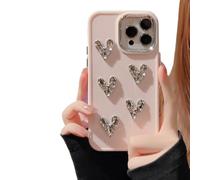 BEIBEINOYA Electroplated Love Phone Case - Stylish Metal Wind Design for iPhone and Samsung Galaxy(14ProMax,Pink)
