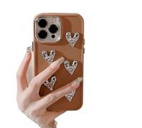 BEIBEINOYA Electroplated Love Phone Case - Stylish Metal Wind Design for iPhone and Samsung Galaxy(16pro,Brown)