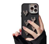 BEIBEINOYA Electroplated Love Phone Case - Stylish Metal Wind Design for iPhone and Samsung Galaxy(17pro,Black)