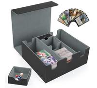 beibijio Caja de Almacenamiento de Tarjetas Coleccionables, 6 en 1 Magnetic Deck Box para 1200+ Cartas, Caja de Baraja para Cartas Magic The Gathering, Caja de Tarjetas para YGO PTCG PKM TCG (Negro)