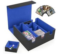 beibijio Caja de Almacenamiento de Tarjetas Coleccionables, 6 en 1 Magnetic Deck Box para 1200+ Cartas, Caja de Baraja para Cartas Magic The Gathering, Caja de Tarjetas para YGO PTCG PKM TCG (Azul)