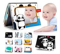 beiens Juguete de Espejo, Libro de Tela con patrón de Contraste de Panda en Blanco y Negro, sensoriales para bebés de 0 a 6 Meses, educativos Regalos …