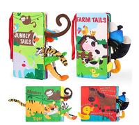 beiens Libros de Tela para Bebes, Libro Interactivo Blandos para Bebe Recien Nacido Niños, Libro de Juguetes Aprendizaje y Educativo, Animales Libro Sensorial Suave de Actividades para Bebé