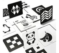 Beiens Tarjetas Flashcards Bebe,0 3 6 12 36 Meses Juguetes en Blancas y Negras Comparó Las Tarjetas para la Estimulación Visual del Bebé,20 PCs 40 Pages 14 x 14 cm, Regalo Educativo para Bebés