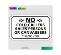 (Beige-15cm) No se permiten llamadas en frío, vendedores, promotores, pegatinas para puerta de entrada.