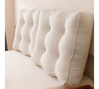 Beige,29.5 inch/75cm,Almohada De Cabecera Respaldo Grande Soporte De Algodón De Color Sólido De Dormitorio Cojín De Cuña Tapizado Refuerzo Completo con Funda Extraíble