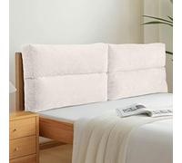 Beige,59inch/Queen,Cojín De Cabecera Cuña Lectura Reposo En Cama Tablero Trasero Sofá Cama Almohada De Soporte para Dormitorio Rectángulo Tapizado con Funda Extraíble