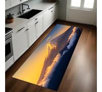 Beige Alfombras de Cocina Amanecer en la montaña Japonesa Antideslizante 60 x 180 cm Tapete Resistente al Aceite para Cocina, Baño y Sala de Estar