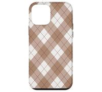 Beige and Brown Argyle Print Rhombus Geometric Preppy Carcasa para iPhone 12 Mini