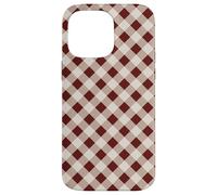 Beige and Brown Gingham Squares Classic Plaid Trendy Pattern Carcasa para iPhone 14 Pro MAX