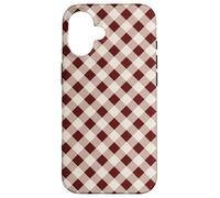 Beige and Brown Gingham Squares Classic Plaid Trendy Pattern Carcasa para iPhone 16