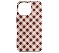 Beige and Brown Gingham Squares Classic Plaid Trendy Pattern Carcasa para iPhone 16 Pro