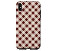 Beige and Brown Gingham Squares Classic Plaid Trendy Pattern Carcasa para iPhone XS MAX