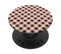 Beige and Brown Gingham Squares Classic Plaid Trendy Pattern PopSockets PopGrip Adhesivo