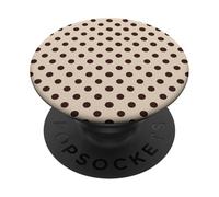 Beige and Dark Brown Polka Dots Classic Polkadots Pattern PopSockets PopGrip Adhesivo
