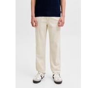 Beige Cotton/Linen Pantalones De Ajuste Relajado Corte Relaxed Boys 134 EU