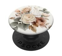 Beige Cream Rose Aesthetic Garden Flower Bloom Floral PopSockets PopGrip Adhesivo