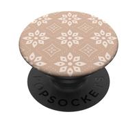 Beige Cream Soft Tan Sandy Moroccan Mosaic Tile Pattern PopSockets PopGrip Adhesivo