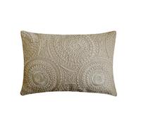 Beige Decorativo Funda de cojín lumbar 30x65 cm | Juego de 2 Boho Algodón y lino Funda de Cojín Floral | Bordado de perlas Fundas de almohada para sofá, dormitorio y sala de estar - Pearl Mandala