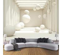 Beige Fotomurales Decorativos Pared Papel Pintado Geometría Moderna 250×175cm Murales Pared de Seda HD Moderno Esfera De Aire 3D Impresión Del Arte Oficina Tv De Fondo Fotomurales