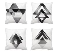 Beige Funda Cojin 35 x 35 Juego de 4 Geometría Cojines Sofa Lino Funda de Almohada Cojines Decorativos, Cojin Infantil Pillow Case Cuadrado Cushion Covers Almohada Sofa, Home Decoration a-625