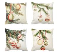 beige Funda Cojin 35 x 35 Juego de 4 luz Cojines Sofa Lino Funda de Almohada Cojines Decorativos, Cojin Infantil Pillow Case Cuadrado Cushion Covers Almohada Sofa con Cremallera, Home Decoration a-618